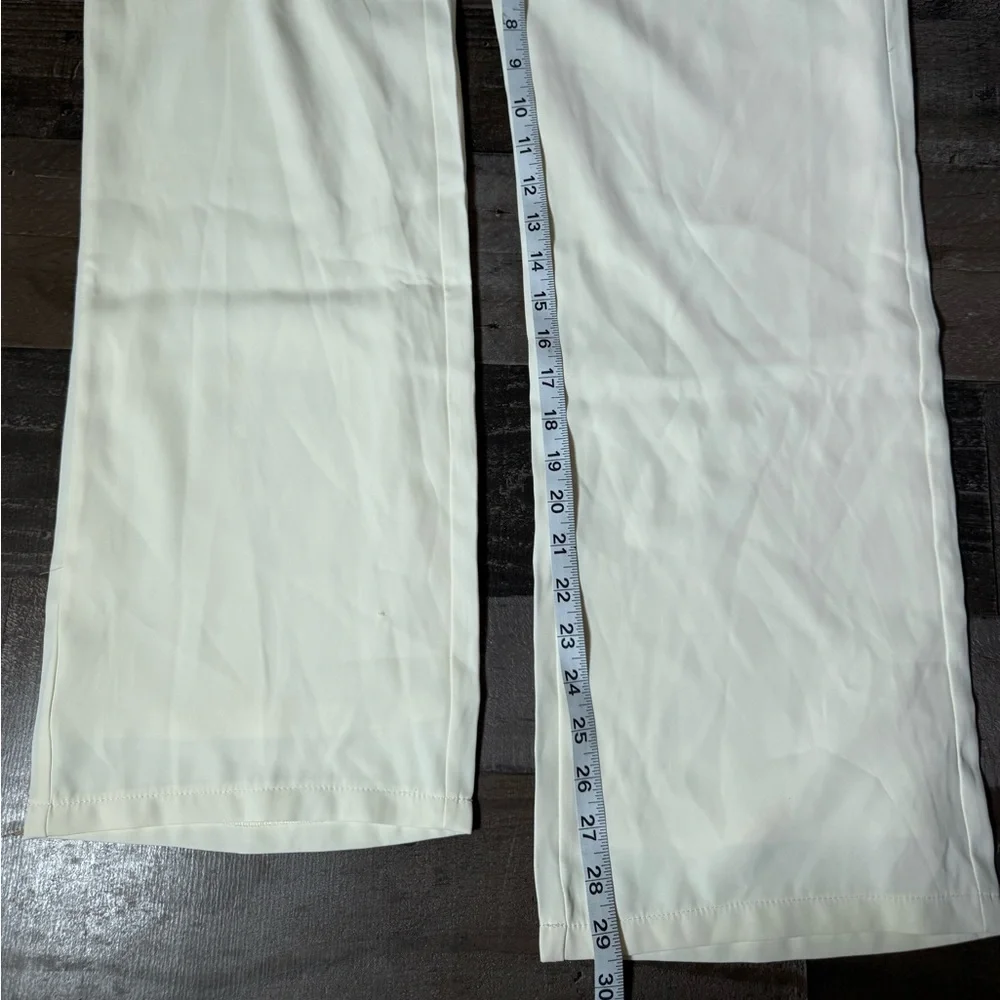 SNDYS Ivory Wide Leg Pants High Rise Tailored Trousers‎ Minimalist Chic S NWT